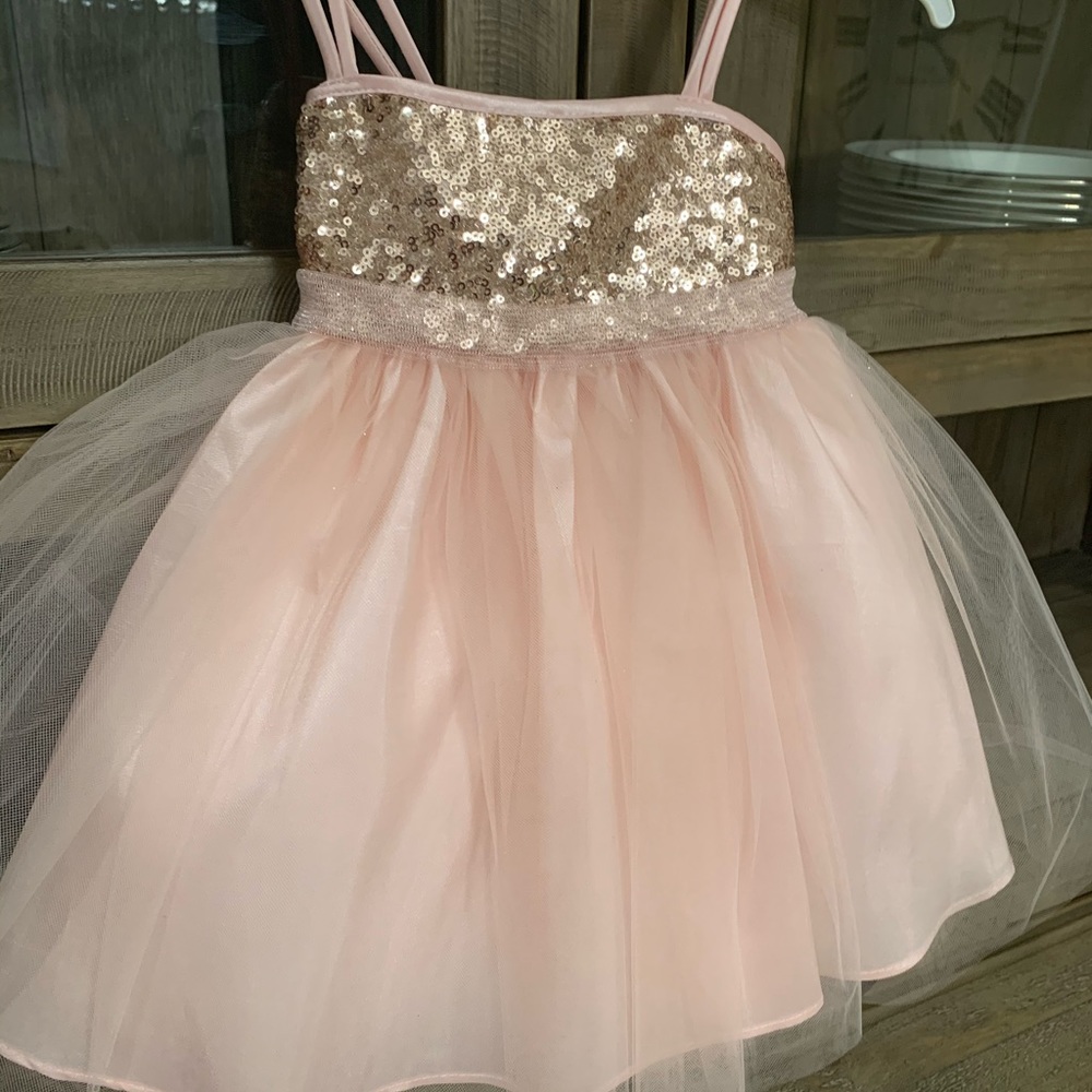 New Petite Adele Pink Sequined Dress - 12 months